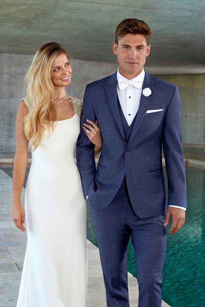 Navy tuxedo wedding deals
