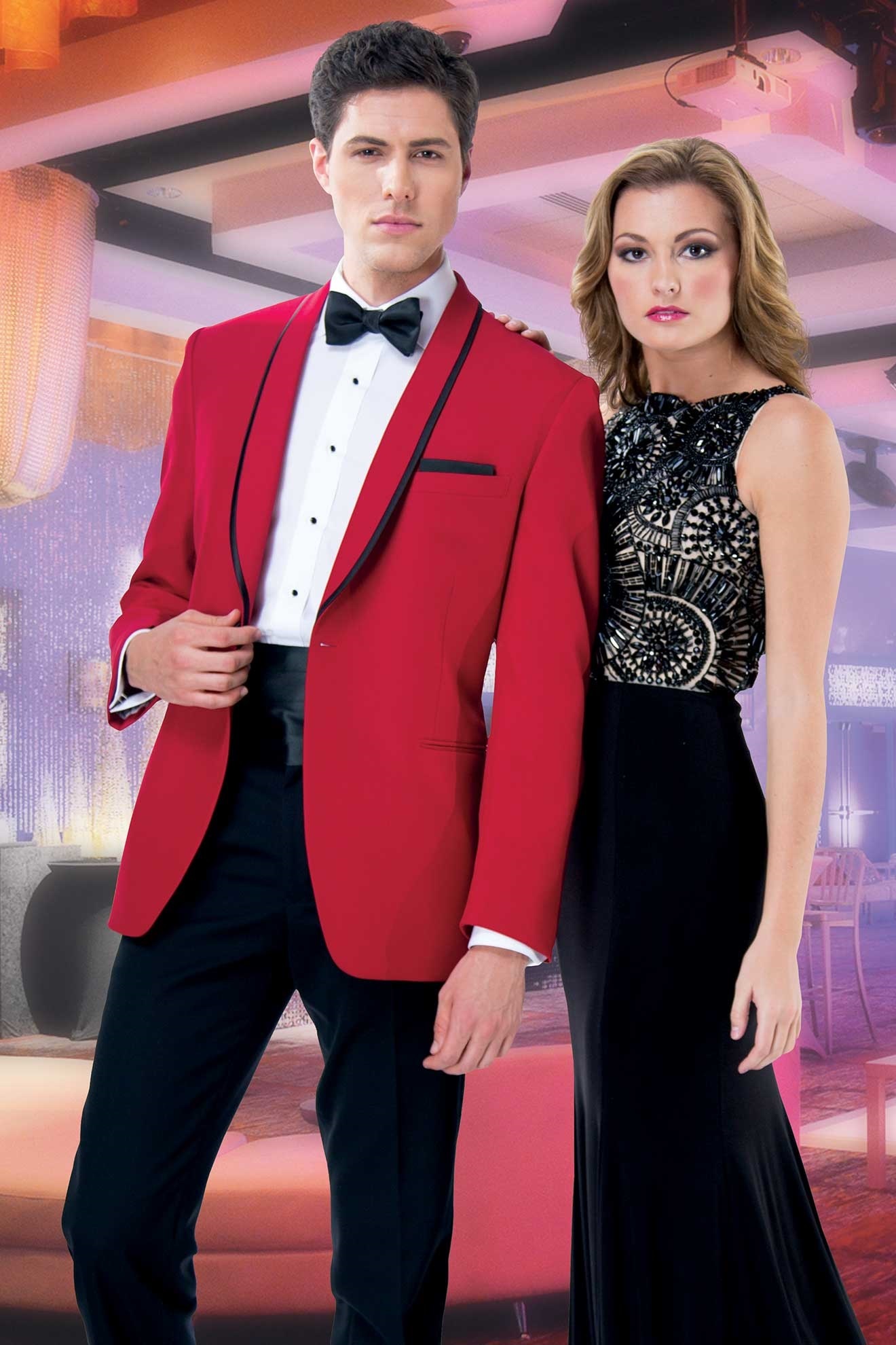 red prom dress and tux