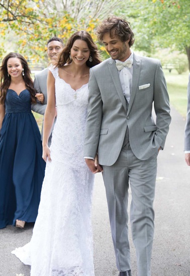 Milroy s Tuxedos Grey Heather Hamilton  GiNovia Suit