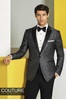 Charcoal Black Paisley Tuxedo Rental  Prom Tuxedo Rental  Charcoal Paisley Coat  Black Paisley Coat