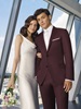 Burgundy Wedding Suit by Ike Behar