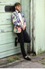 Garcia Abstract Print Prom Coat Rental with black pants