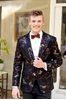 Ryan Ombre Floral Suede Prom Suit