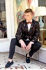 Ryan Ombre Floral Faux Suede Suit 