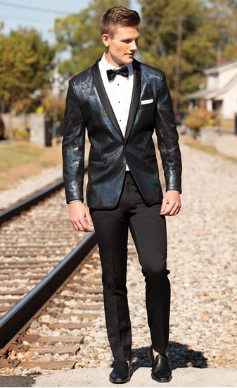 Dylan Dragon Scale Faux Suede Tuxedo Prom Rental