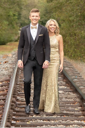 Black Stretch Tuxedo Ultra Slim Prom Rental