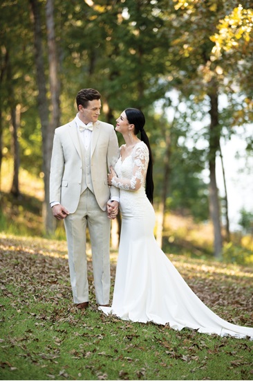 Tan Wedding Suit by Ike Behar