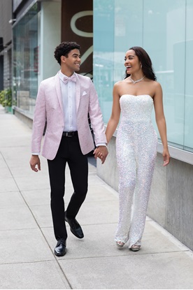 Quartz Pink Paisley Prom Suit Rental