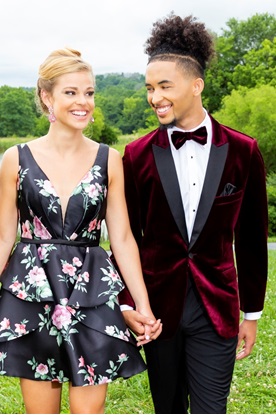 Burgundy Velvet Prom Tuxedo