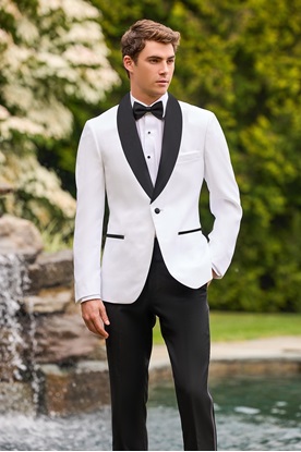 White with Black Shawl Tuxedo Rental